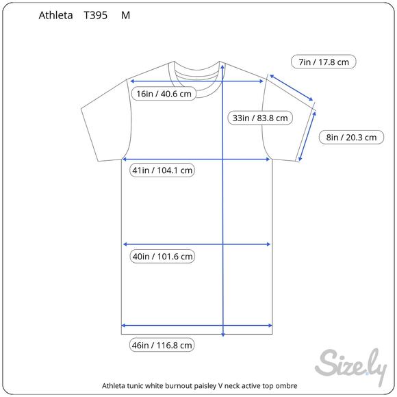 Athleta tunic white burnout paisley V neck active top ombre - Picture 4 of 12